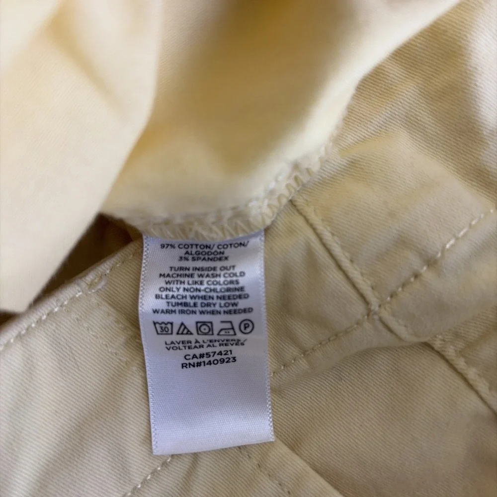 LOFT Monroe Slim Chino Light Yellow Pant Women's Size 14‎ Career Office Spring